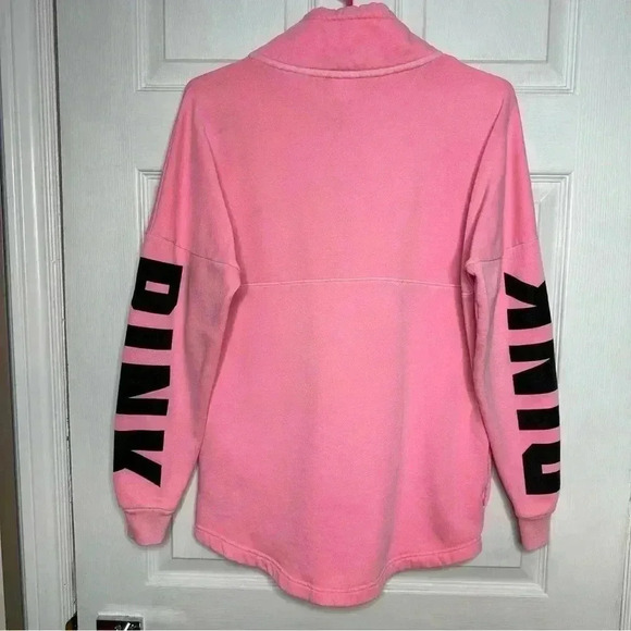 Victoria’s Secret PINK Sweatshirt Half Zip Pink &  Black Size Extra Small - Picture 14 of 16